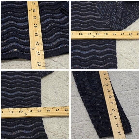 Tory Burch Women's Blue Shimmer Peplum Sweater Long Sleeve Wool Blend Size S NWT - Picture 8 of 10